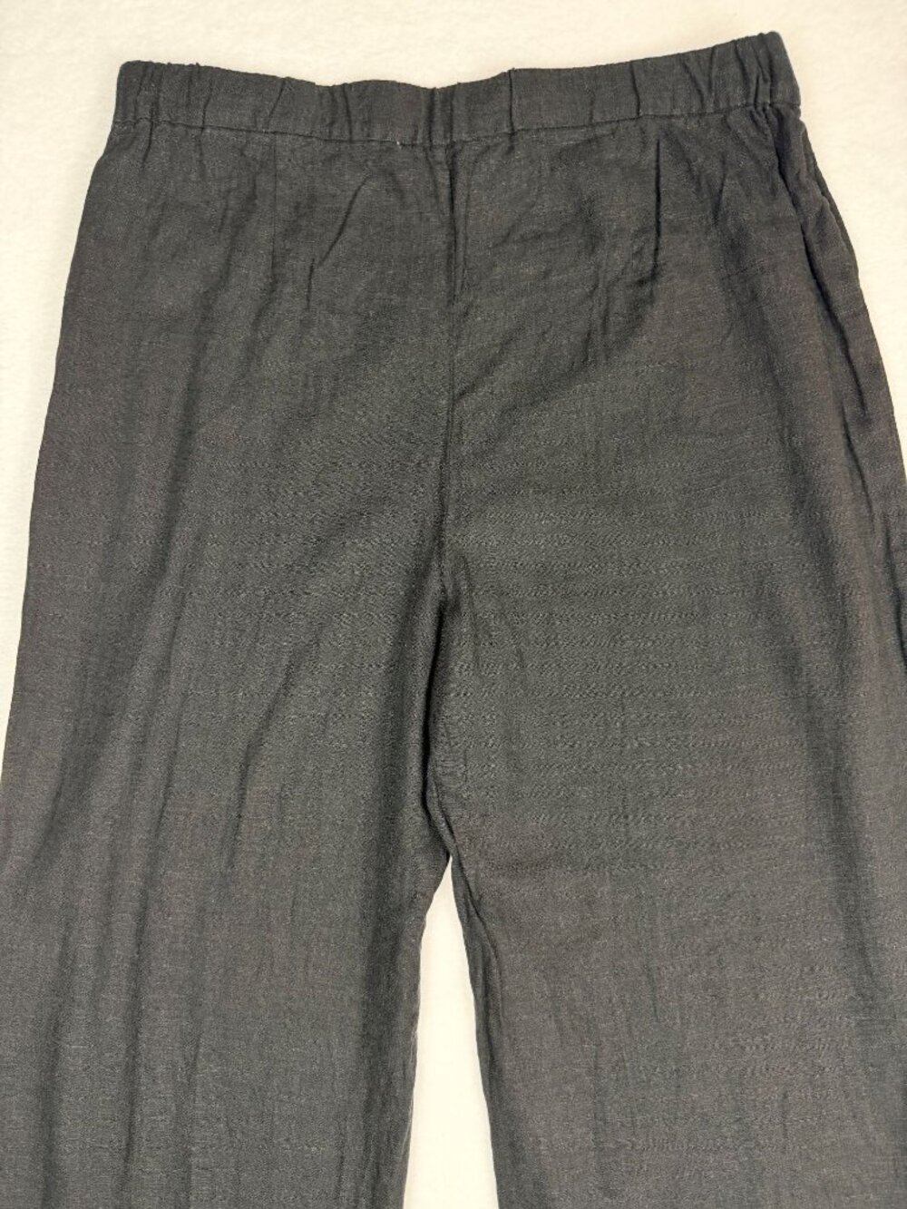 Halston Womens Black Wide-Leg Linen Viscose Blend Pants Size 12 Side-Zip Closure - Picture 8 of 14